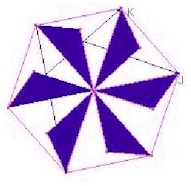 Motif répété dans un hexagone